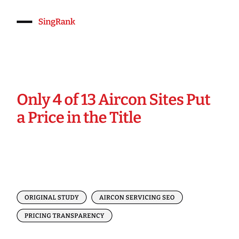 Only 4 of 13 Aircon Sites Put a Price in the Title