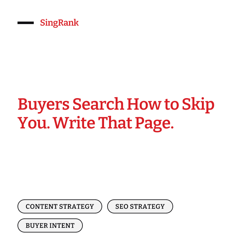 Buyers Search How to Skip You. Write That Page.