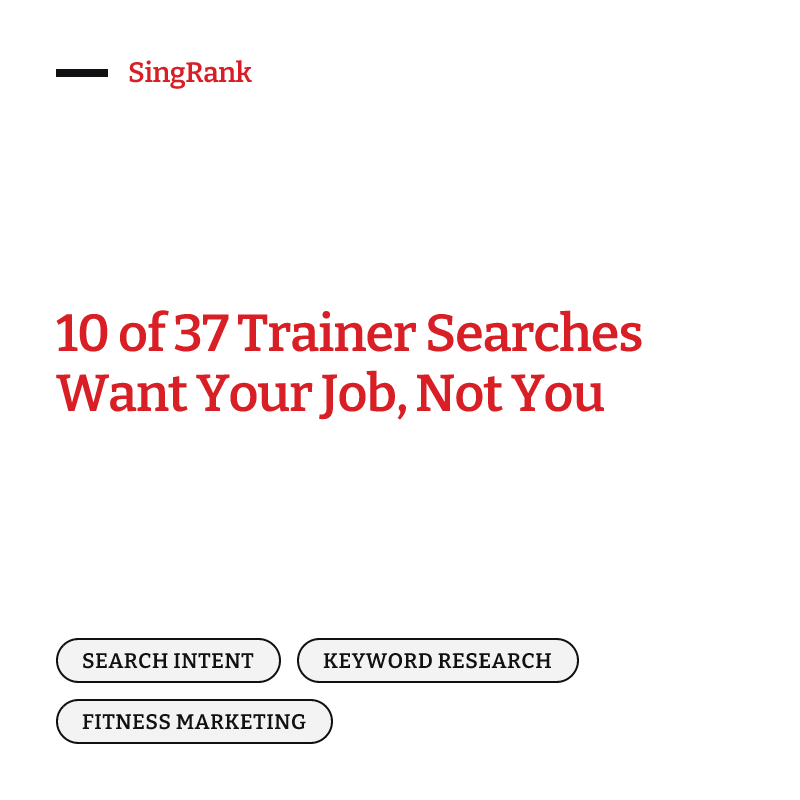 10 of 37 Trainer Searches Want Your Job, Not You