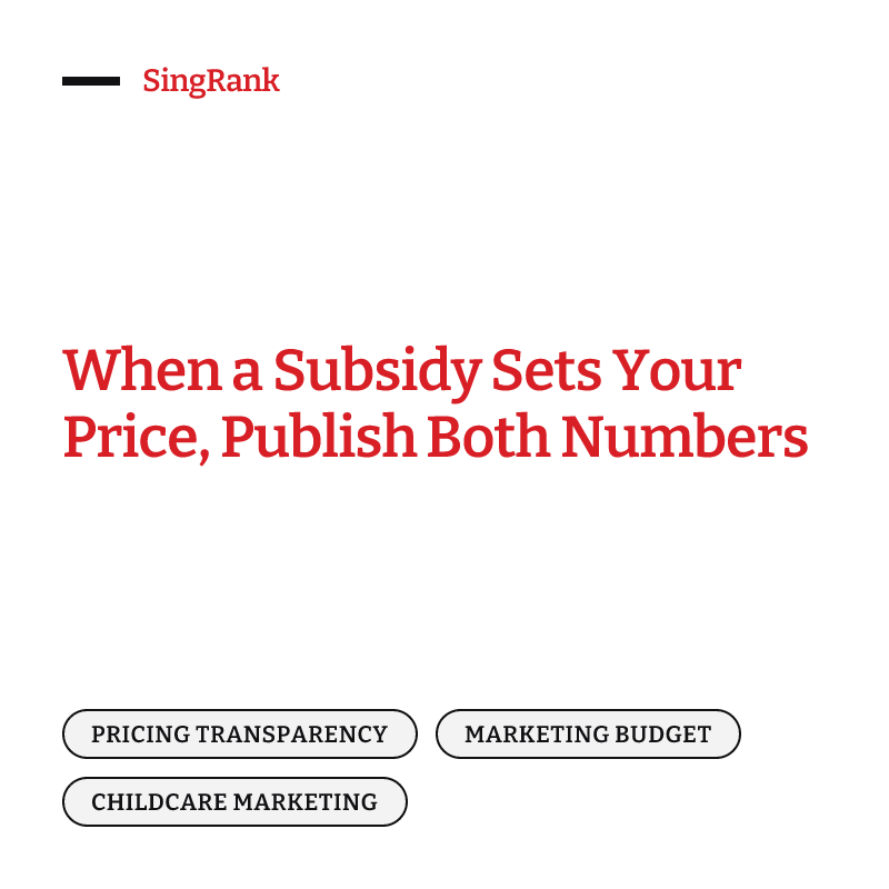 When a Subsidy Sets Your Price, Publish Both Numbers