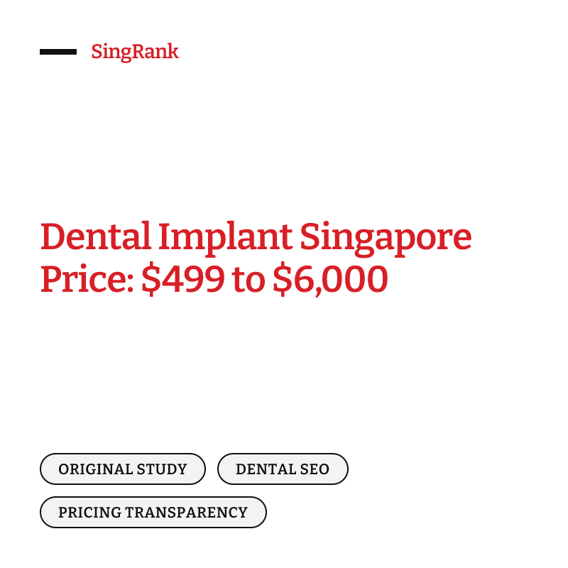 Dental Implant Singapore Price: $499 to $6,000