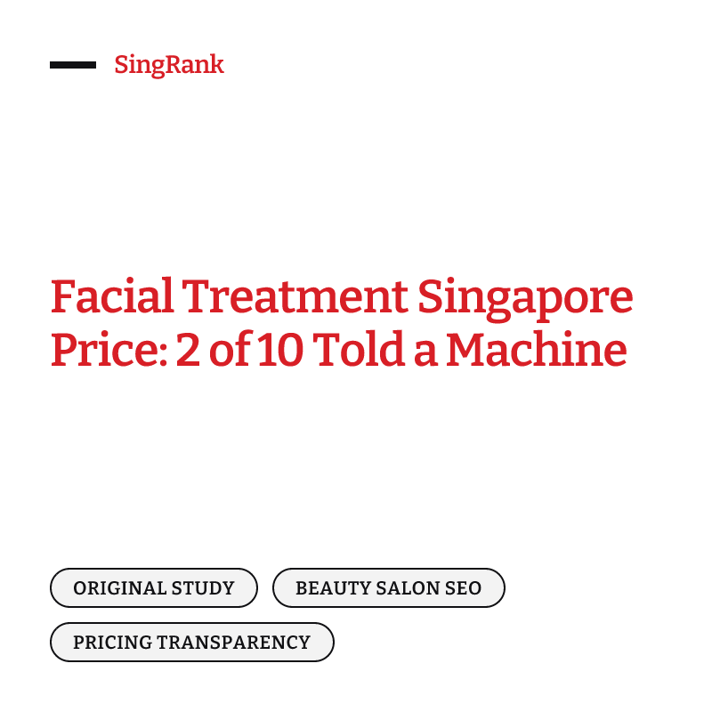 Facial Treatment Singapore Price: 2 of 10 Told a Machine