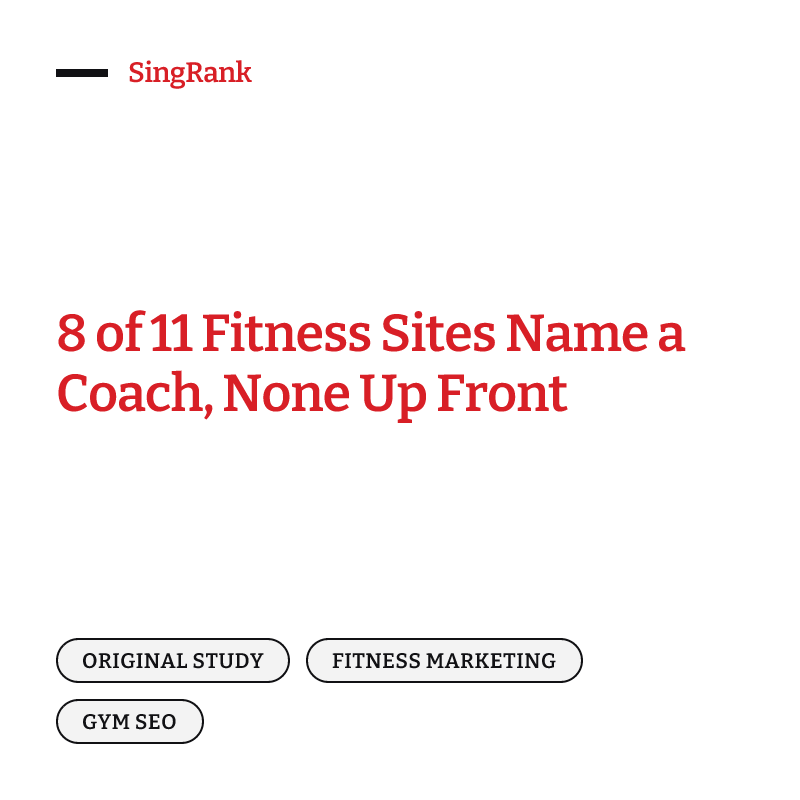 8 of 11 Fitness Sites Name a Coach, None Up Front