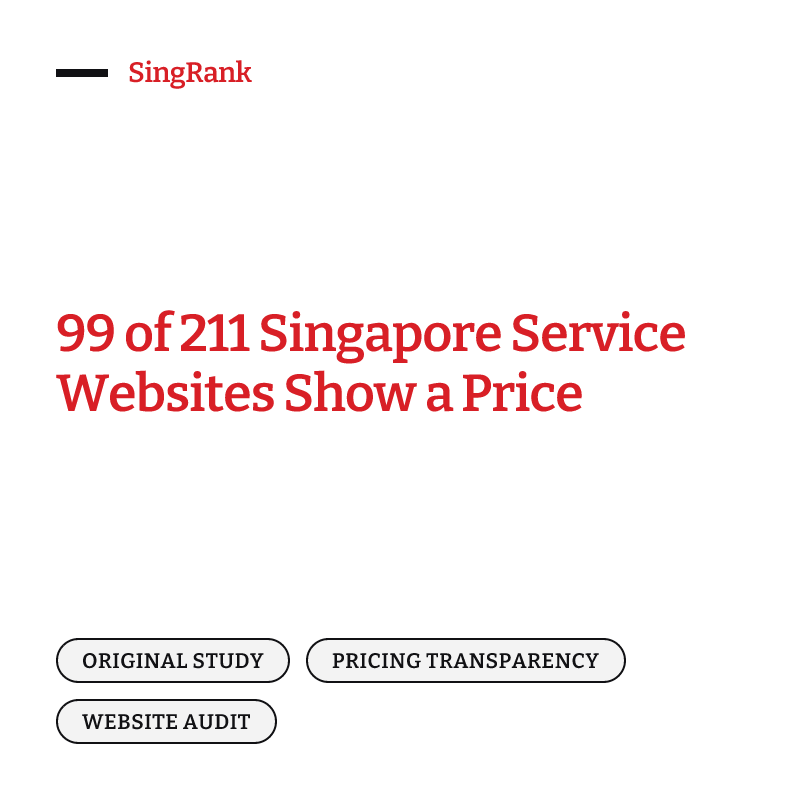 99 of 211 Singapore Service Websites Show a Price