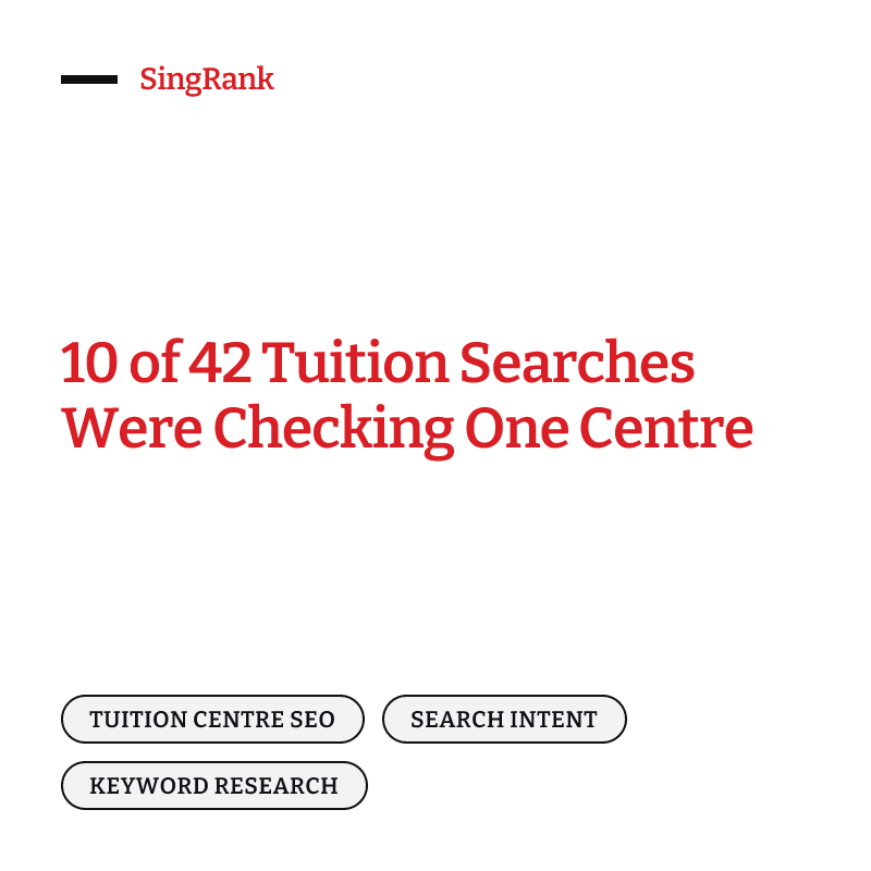 10 of 42 Tuition Searches Were Checking One Centre