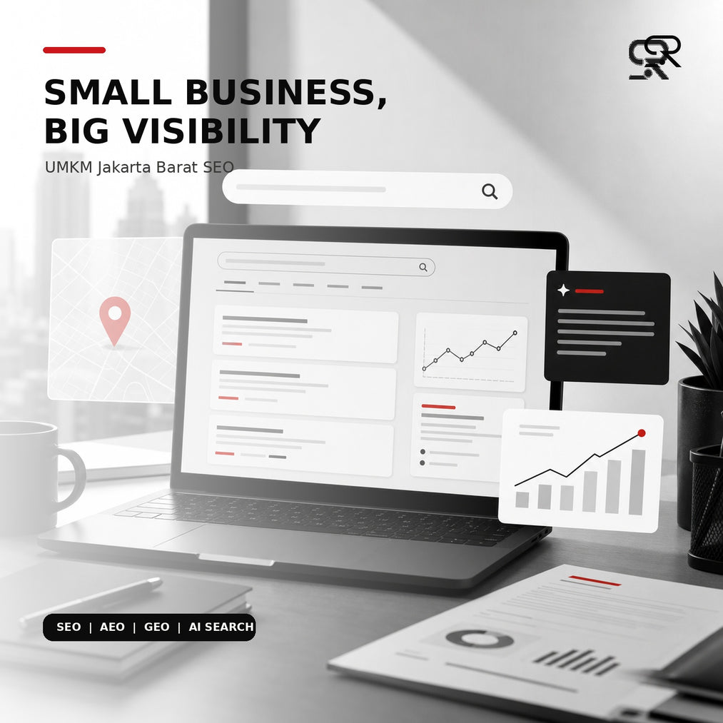 SingRank visual for UMKM Jakarta Barat SEO visibility and local business growth
