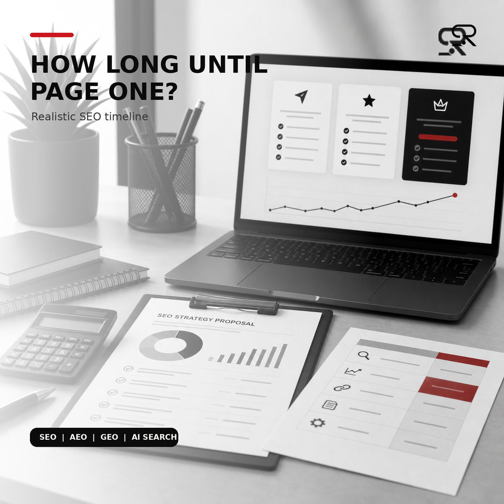 SingRank visual explaining how long SEO takes to reach page one on Google