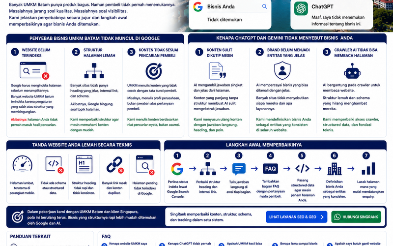 Kenapa Bisnis UMKM Batam Tidak Muncul di Google dan AI Search