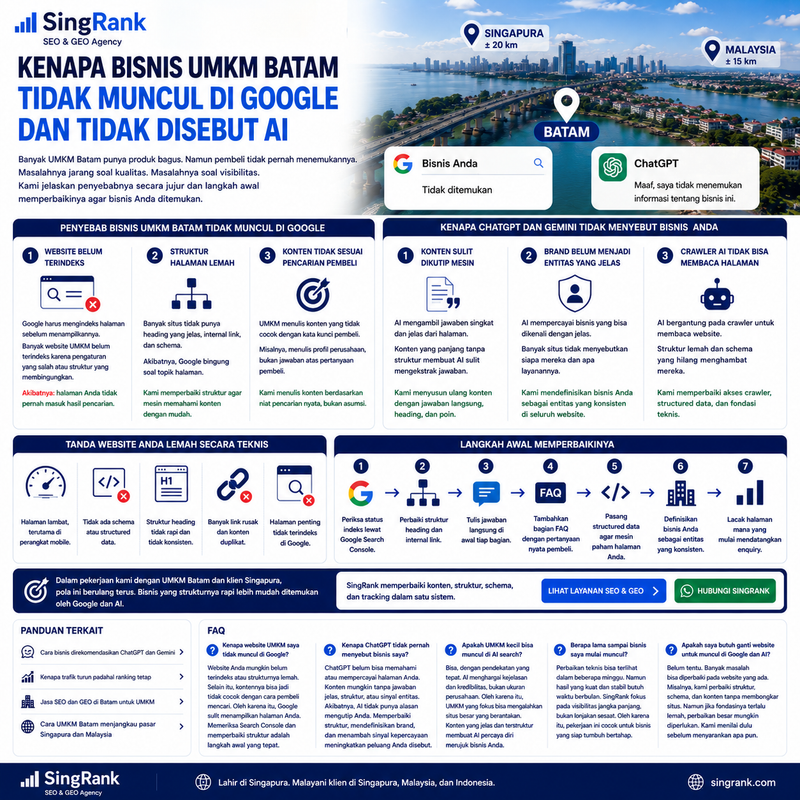 Kenapa Bisnis UMKM Batam Tidak Muncul di Google dan AI Search