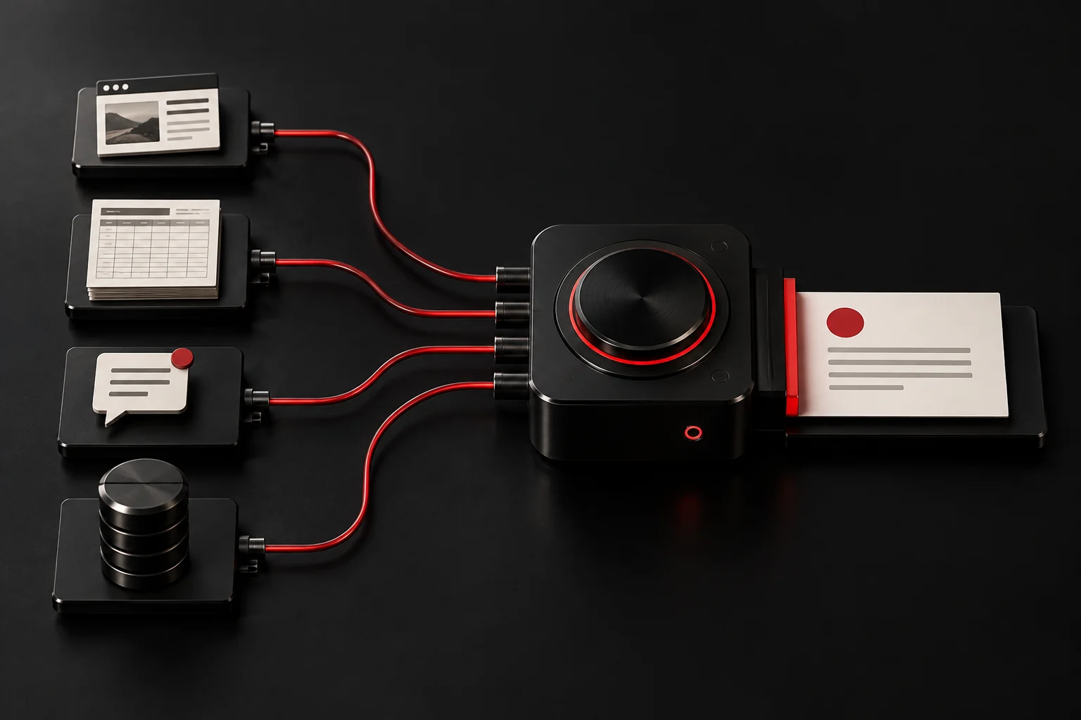 Separate business tools connected into one automated workflow.